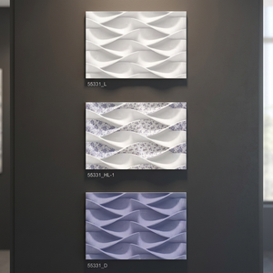 Diseño ondulado 300x450mm Azulejos de pared 3D con resistencia dura y cuerpo impermeable para un mejor rendimiento de Vistaar Ceramic - Product Image 2