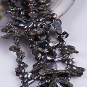 Perlas Keshi Barrocas Naturales de Agua Dulce al por Mayor, 8-10 mm, Perlas Sueltas Semi-Acabadas con Orificio, Irregulares, con Adornos en la Concha - Product Image 1