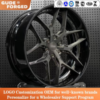 Jante de voiture en alliage forgé concave GUDE Blossom Pink T6061, 2 pièces, brossée, ODM OEM, entraxes 5x112, 5x108, 5x114.3, 5x120