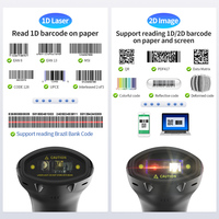 Lector de Códigos QR Xincode, Escáner de Códigos de Barras Portátil, Lector de Códigos QR, Escáner de Códigos de Barras 1D y 2D Inalámbrico para Supermercados