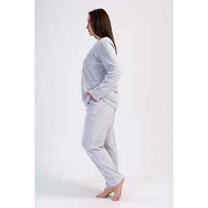 Ensemble de pyjama en velours pour femmes, taille XXL, col rond, manches longues, avec poche ovale, vêtements de nuit surdimensionnés - Product Image 3