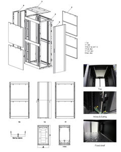 Gabinete de <span class=keywords><strong>Rack</strong></span> para Servidor de 19 Pulgadas, Gabinete de Red para Centro de Datos, Montaje en <span class=keywords><strong>Rack</strong></span> de 19 Pulgadas, Estándar para Servidor, Exterior, NEGRO, OEM - Product Image 5