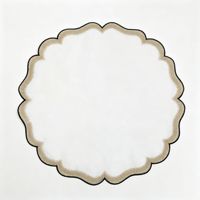 Set de table rond personnalisable de style japonais, brodé et festonné, 38x38cm, en coton et lin, résistant à la chaleur, pour la maison et les restaurants