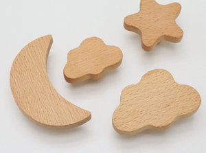 Poignée de tiroir de cuisine en acier pour enfants, motif étoile, nuage, ours, sans perçage, auto-adhésive, à trou unique, pour porte d'armoire - Product Image 2