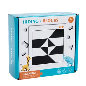 Bambini forma geometrica blocchi di corrispondenza giocattolo in legno blocchi nascondiglio giocattolo educativo