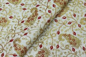 Tissu en Soie Poly Premium Léger, Tissé, Séchage Rapide, Respirant, Motif Géométrique Floral Abstrait pour Textile de Maison et Robe - Product Image 4