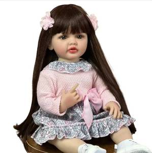 Muñeca <span class=keywords><strong>Reborn</strong></span> <span class=keywords><strong>de</strong></span> Silicona Suave con Música Funcional, Bebé Niña <span class=keywords><strong>de</strong></span> 55 cm, 22 Pulgadas, Cabello Largo, Realista, Camina, Regalo, Juguete para Niños - Product Image 1