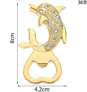 Nautical Keepsake Bottle Openers Dolphin Shaped Metal Bottle Openers for Hawaiian Summer Beach <strong>Pool</strong> Nautical <strong>Wedding</strong> Party <strong>Decor</strong> - Product Image 2