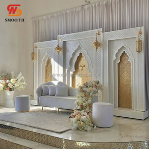 SMOOTH Luxury Pvc Acrylic Wedding Event <b>Backdrops</b> Panel <b>Stand</b> With Light Indian Style Wedding Stage <b>Backdrop</b> Decoration Wall - Product Image 1
