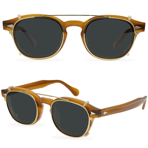 Lunettes de soleil classiques rétro personnalisées avec logo, clip pour homme, lunettes polarisées de luxe pour femme - Product Image 1