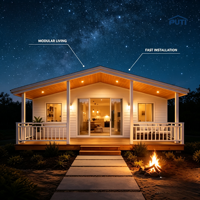 Chalet de vacances modulaire préfabriqué personnalisable, à construction rapide, mobile, extensible, à double aile, en conteneur, de 10, 20 ou 30 pieds