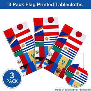 Yunik International Flag <b>Tablecloth</b> 130x220cm Disposable Party Decor for Birthdays Holidays Gatherings Picnics - Product Image 4
