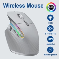 Mouse Gaming Multi-Perangkat Nirkabel Antarmuka USB BT 5.0 Lampu Latar 6 Tombol Isi Ulang Portabel Optik untuk Tangan Kanan Stok