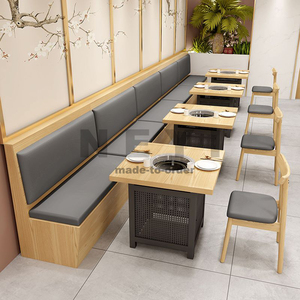 Muebles Modernos, Sofá Circular de Madera Personalizado, Mesa Plegable Móvil para Comedor Escolar, Mesa de Cafetería para Conjuntos de Restaurantes Escolares - Product Image 3