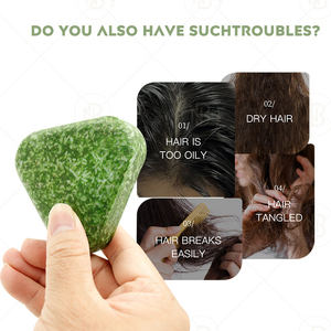 Shampooing solide Usman Grass OEM pour le contrôle du sébum et l'épaississement des cheveux, emballage personnalisé, shampooing solide naturel - Product Image 3