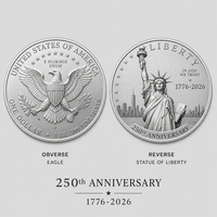 Pièce commémorative du 250e anniversaire de l'indépendance des États-Unis 1776-2026, pièce commémorative du semi-quinqucentenaire, souvenir métallique personnalisé pour la vente en gros