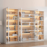 Bureau bibliothèque élégant en bois naturel avec unité intégrée et compartiments de rangement spacieux pour les espaces de travail contemporains