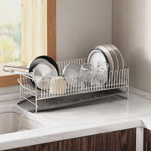 Rak piring logam multifungsi, Rak pengering samping, rak dapur, Organizer piring untuk pengaturan dapur dan penyimpanan - Product Image 5