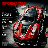 EIKEE Y10003 2026 Nouveau Kit de Modélisme MOC Véhicule Sportif Rouge Urbain Briques Voiture de Course Cadeaux pour Adultes 2401 Pièces Ensembles de Blocs de Construction
