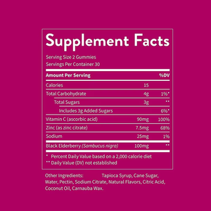 Premium Elderberry Boost Gummies with Zinc Vegan Gummies Improve Digestive Health Daily Boost Stronger System for Whole Family - Product Image 2