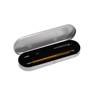 Stock d'usine en gros logo personnalisé ovale noir blanc <span class=keywords><strong>rose</strong></span> avec charnière boîte en fer blanc stylo plume laser stylo emballage boîte en fer blanc de stockage - Product Image 6