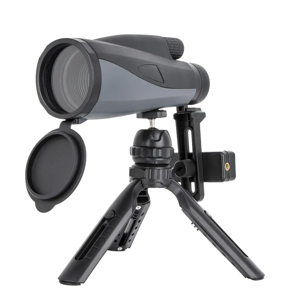 Wholesale 12x60 telescope zoom monocular big optical lens High Definition BAK4 lens with tripod and telephone clip