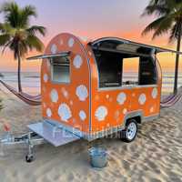 Chariot de collation commercial en acier inoxydable et camion alimentaire pour le marché de nuit Beach Park-Utilisation au détail