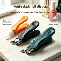 Coupe-ongles anti-éclaboussures en acier inoxydable à pointe inclinée et grande ouverture pour les ongles des bébés - Manucures sans effort pour la maison