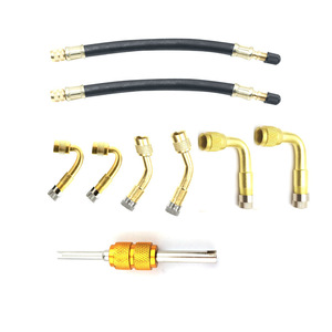 Brass Tire Inflator <b>Extension</b> <b>Rod</b> 9 Piece Set For Tubeless Valve Fast Inflate American Mouth Copper Material - Product Image 1