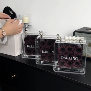 Rosas Eternas 2025, 9 Piezas, Flores Reales de Larga Duración en Caja de Acrílico con Espejo, Regalo Preservado para el Día de San Valentín o el Día de la Madre - Product Image 1