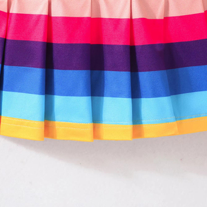 ชุดเดรสกระโปรงจีบพิมพ์ลายแขนกุดสำหรับเด็กผู้หญิงวัยหัดเดินและเด็กเล็ก สไตล์ลำลองสำหรับฤดูใบไม้ร่วง ผลิตจากโพลีเอสเตอร์ 100% ความยาวระดับเข่า คอทรงโอ ป้องกันการยับ - Product Image 5