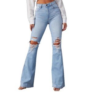 Jeans Rotos de Cintura Alta para Mujer, Estilo Urbano - Product Image 1