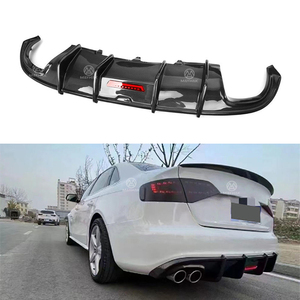 KB Style Carbon Fiber Rear <strong>Diffuser</strong> with Lamp <strong>for</strong> Audi <strong>A4</strong> Sline S4 <strong>B8</strong> Upgraded Rear Bumper Lips Spoiler Auto Body Parts - Product Image 2