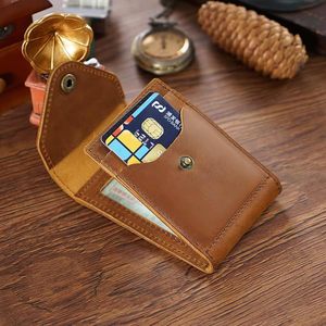Portefeuille vintage en cuir Crazy Horse Litong Leather Goods, pliable, 6 pouces, porte-cartes d'identité et permis de conduire, unisexe - Product Image 1