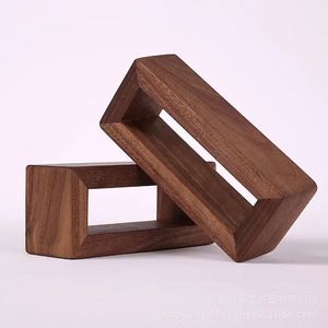 Solid Wood Desktop Monitor Stand Rectangle Office Organizer For Computer Laptop <b>Desk</b> Storage <b>Shelf</b> Standing Type - Product Image 3