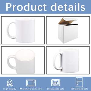 Juego de 36 Tazas de Cerámica Blancas para Sublimación, Aptas para Lavavajillas, Tazas de Café de Cerámica Blanca de 11 oz, Tazas Clásicas para Beber Leche, Té, Refrescos - Product Image 2