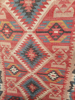 Tribal Geometric Handmade Modern Kilim Rug Boho Farmhouse Runer Carpet Rustic Stain Resistant Non-Slip Floor Decor Hallway