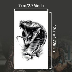 <span class=keywords><strong>Tatuaje</strong></span> temporal de cabeza de <span class=keywords><strong>serpiente</strong></span> impermeable y a prueba de sudor <span class=keywords><strong>tatuaje</strong></span> semipermanente dura 2 semanas <span class=keywords><strong>brazo</strong></span> de hierbas realista - Product Image 4
