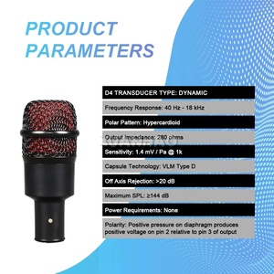 Ensemble de microphones de batterie dynamiques DP72 <span class=keywords><strong>DP7</strong></span> 7 pièces avec étui en aluminium pour enregistrement professionnel en studio et sur scène de groupe de rock - Product Image 5
