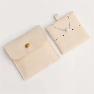 Custom Logo Microfiber Suede <b>Envelope</b> Jewelry Pouch Velvet Jewelry Ring Necklace Packaging Bag for Earrings With Insert Cards - Product Image 6
