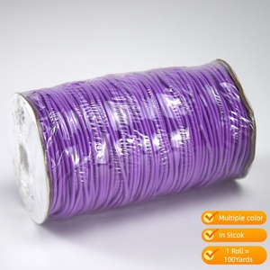 Cordon élastique rond en polyester coloré et durable, prix d'usine, pour vêtements de sport et lacets - Product Image 1