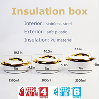 Ensemble de luxe 3 pièces 1,5L/2L/2,5L Boîte isotherme en acier inoxydable à double paroi blanche Entrepôt américain Livraison directe PU pour aliments Fondue