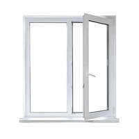 Fenêtre à double battant verticale moderne en PVC de haute qualité, verre trempé, moustiquaire en acier inoxydable, insonorisée, écoénergétique pour cuisine