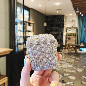 Portátil duradero auricular inalámbrico caja de carga 3D Bling diamantes caso duro para los <span class=keywords><strong>AirPods</strong></span> 1 2 - Product Image 1