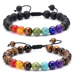 SinDlan Perlen Armband Natürliche Heilung Balance Perlen Yoga Valconic Heilung sener gie Lavast ein 7 Chakra Diffusor Armband