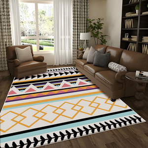 Alfombra de Entrada Rectangular de Estilo Marroquí con Diseño Geométrico, Imitación de Cachemira, Antideslizante y Resistente a las Manchas, Modelo H 409 - Product Image 3