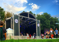 Truss de iluminación de DJ con sistema de sonido de altavoz de matriz de línea para truss de evento