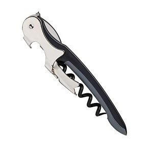 Sacacorchos de camarero de dos pasos Murano de tacto suave con logotipo personalizable y espiral antiadherente - Product Image 6