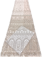 Tissu de mariée NI.AI en dentelle à sequins, tissu en dentelle à sequins coloré pour fête de mariage
