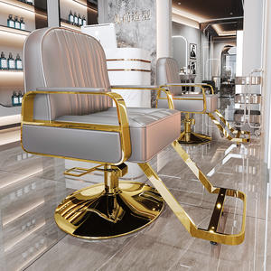 Sillón de Barbería de Cuero Moderno Multifuncional de Alta Calidad con Función de Masaje, Silla de Peluquería de Acero para Salones de Belleza, Gran Venta - Product Image 6